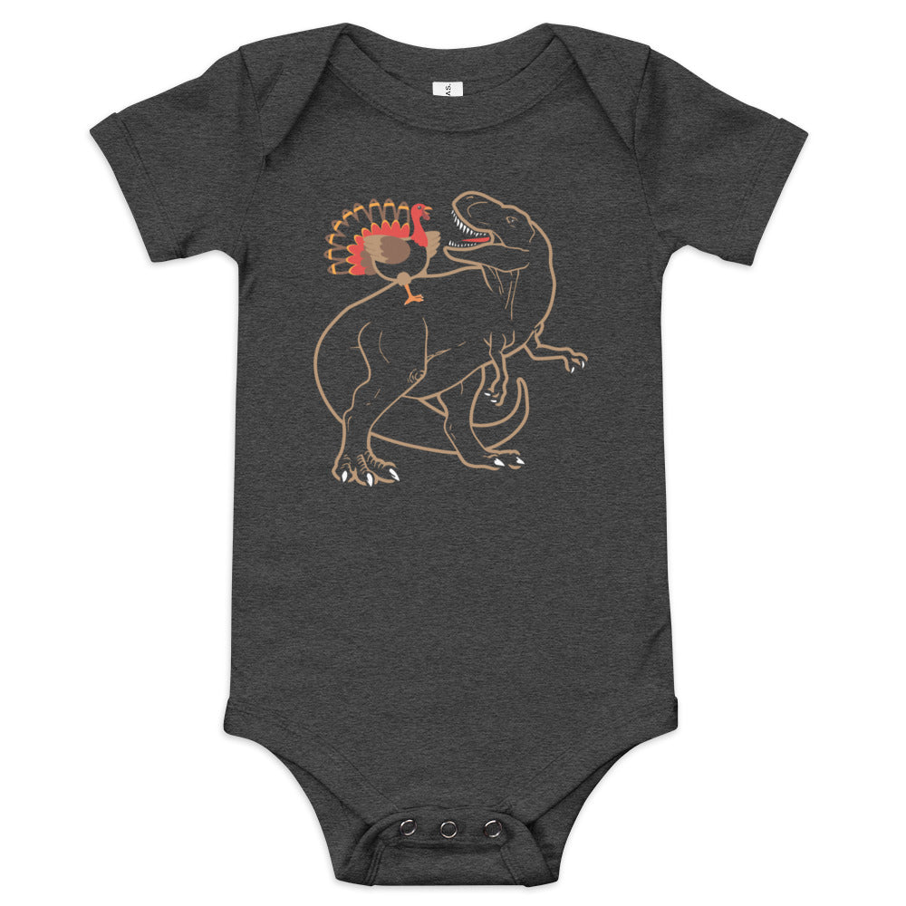 Turkey Riding T-Rex Kid's Onesie