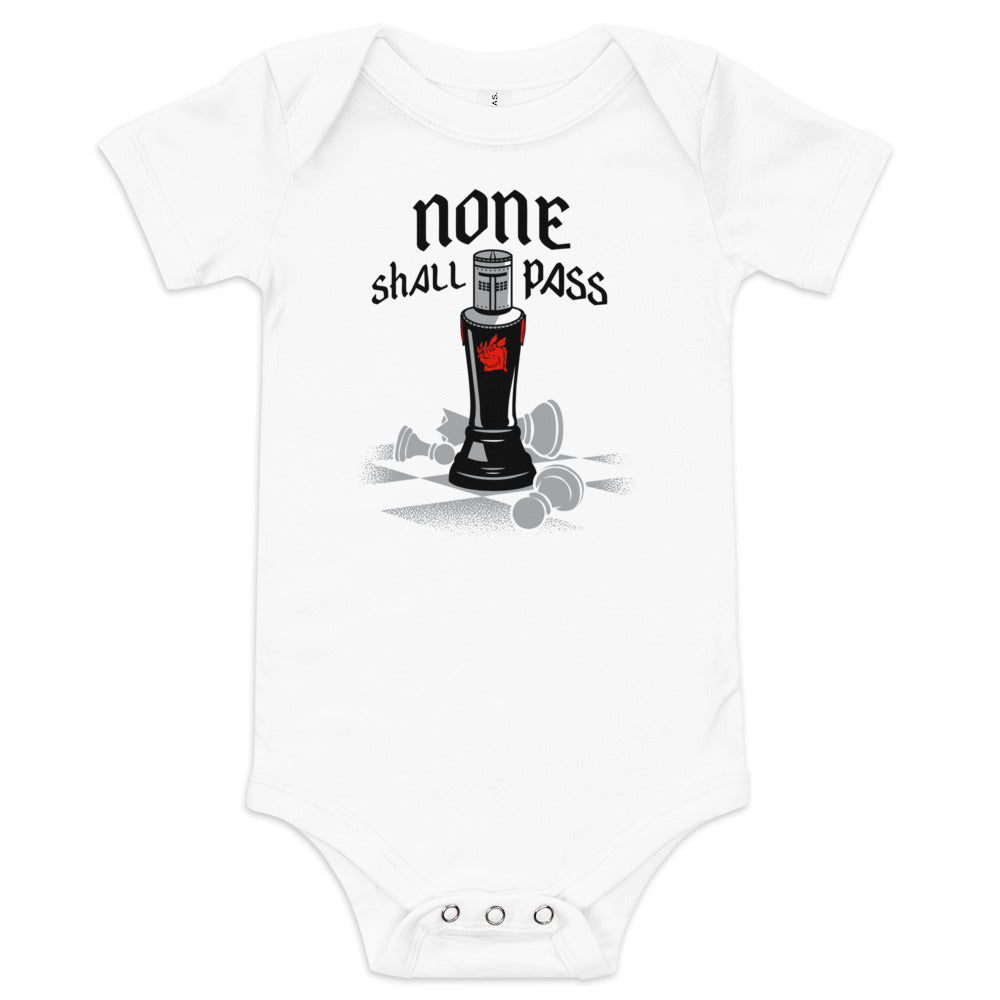 None Shall Pass Black Knight Kid's Onesie