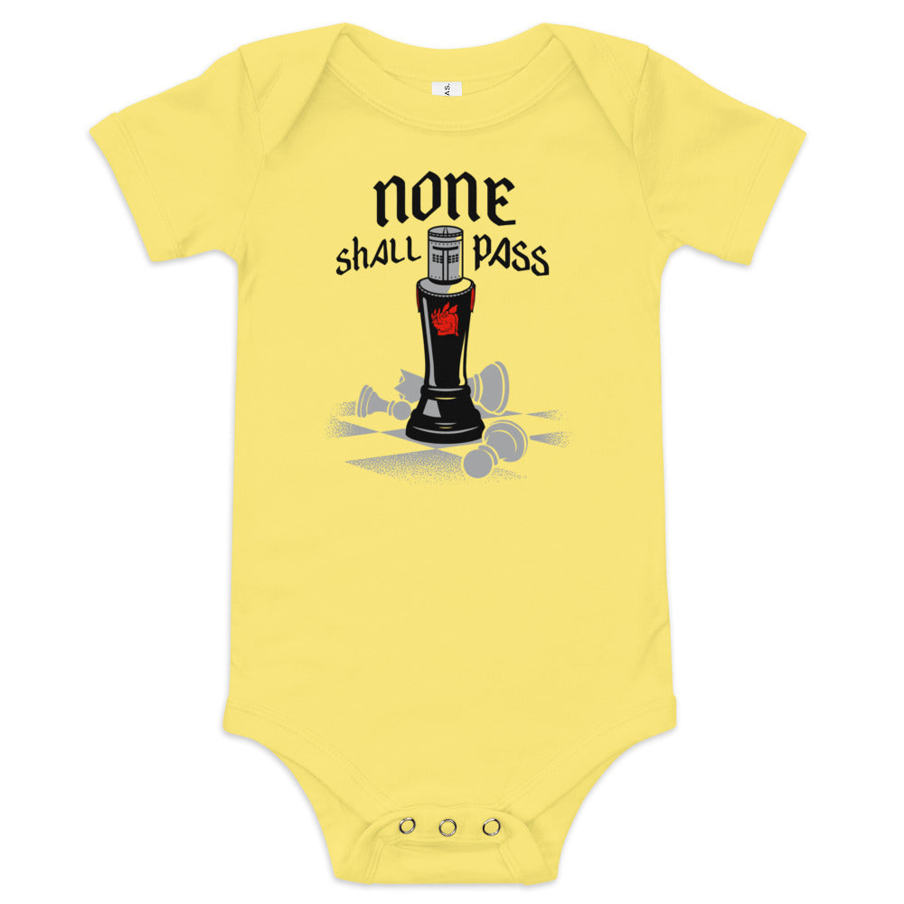 None Shall Pass Black Knight Kid's Onesie