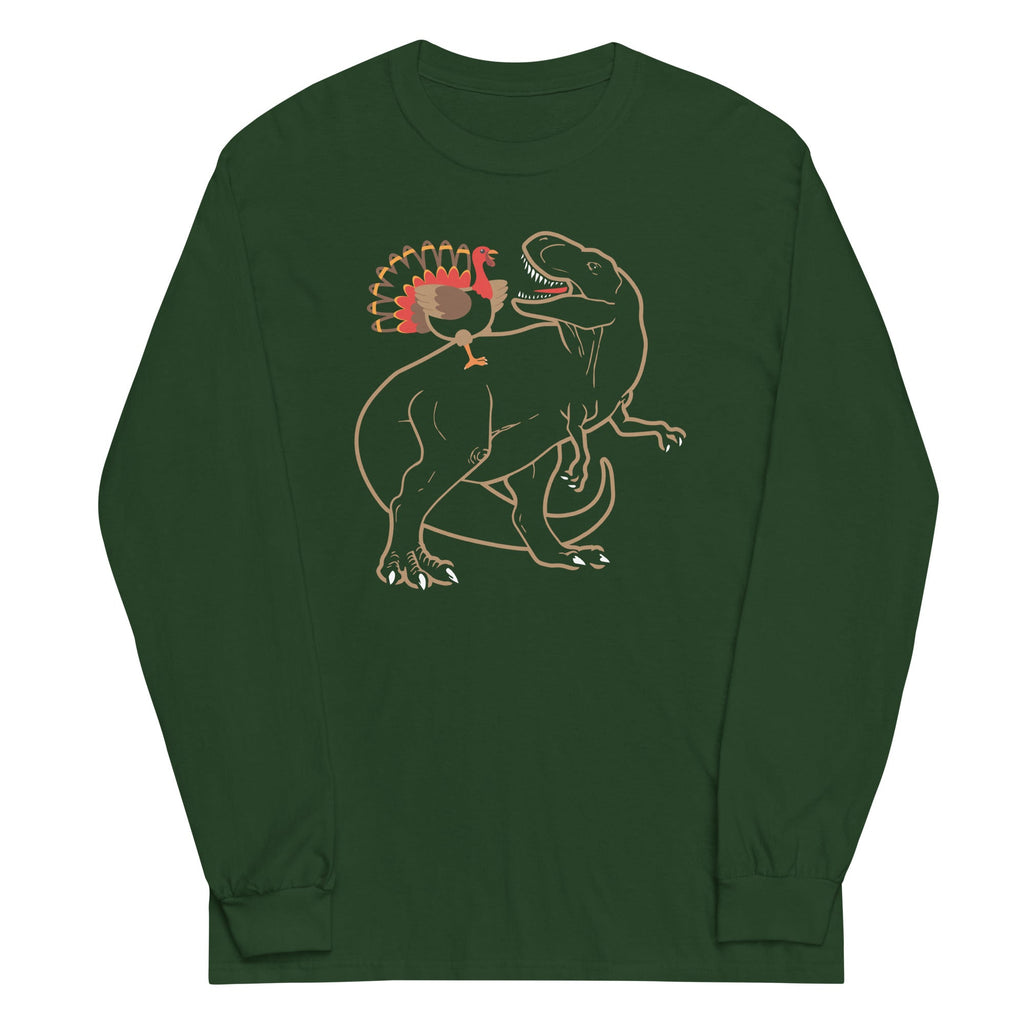 Turkey Riding T-Rex Unisex Long Sleeve Tee product image 4