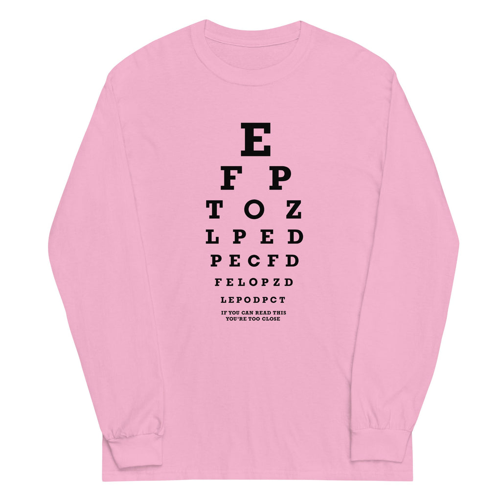 Too Close Eye Chart Unisex Long Sleeve Tee product image 5