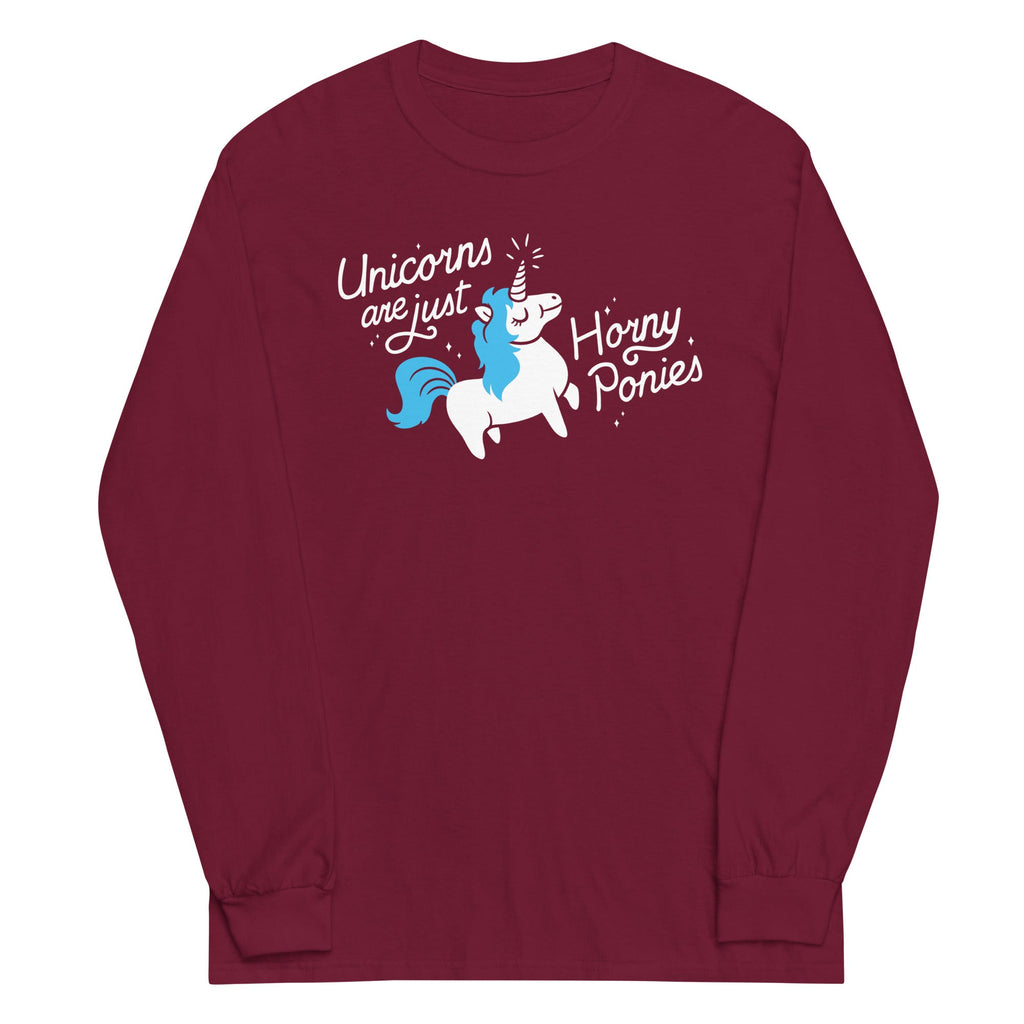 Unicorns Are Just Horny Ponies Unisex Long Sleeve Tee product image 3