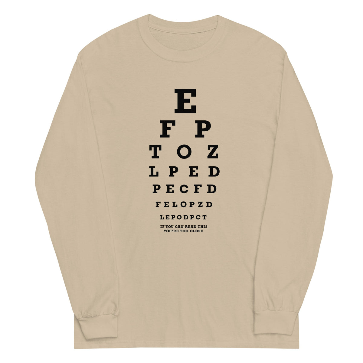 Too Close Eye Chart Unisex Long Sleeve Tee product image 4