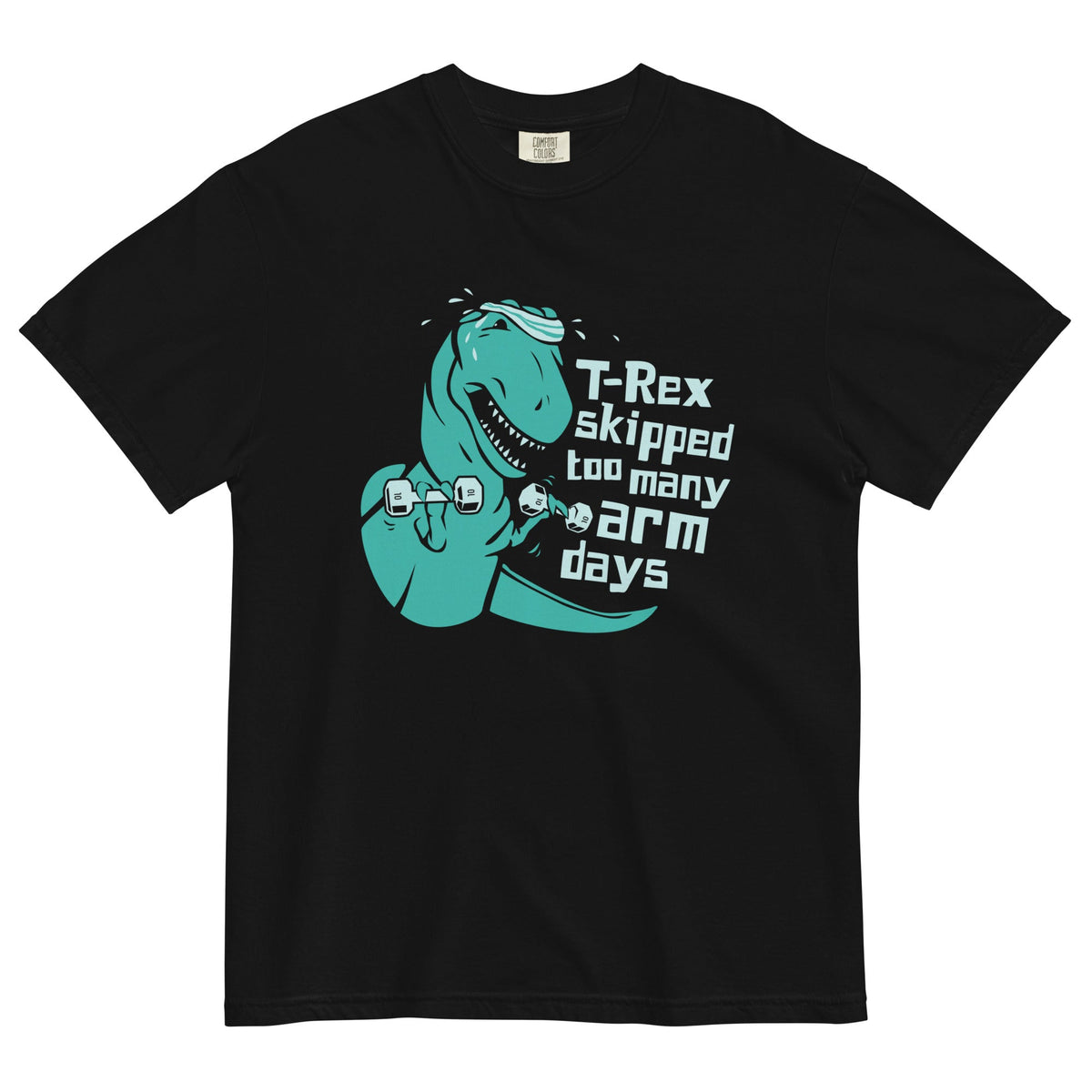 T-Rex Skipped Too Many Arm Days Men's Relaxed Fit Tee product image 2