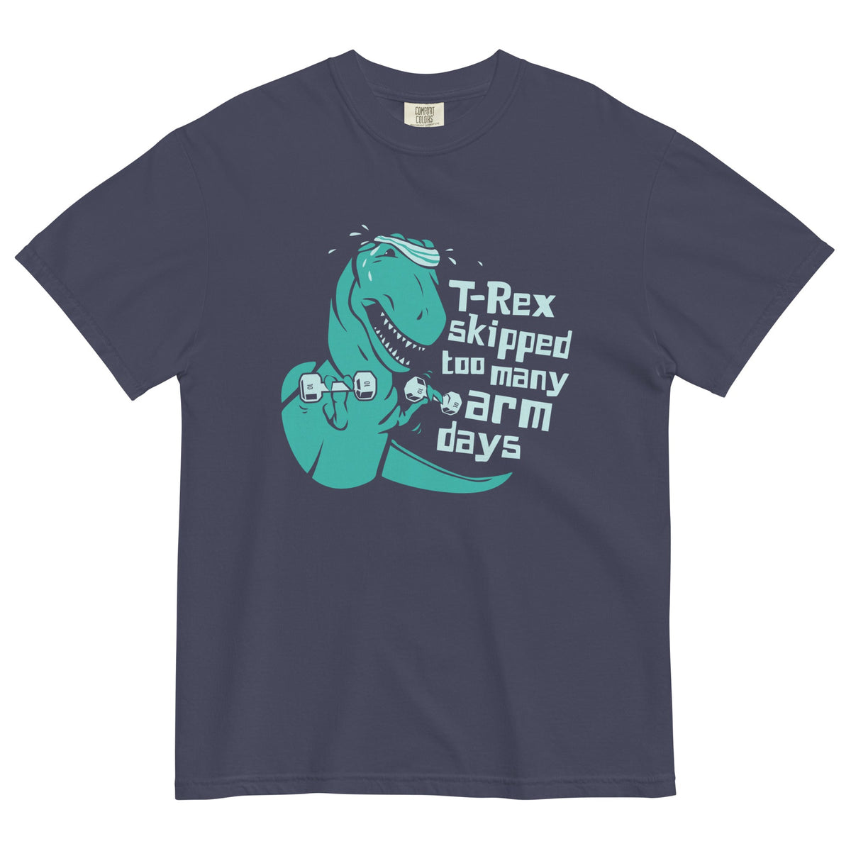 T-Rex Skipped Too Many Arm Days Men's Relaxed Fit Tee product image 1