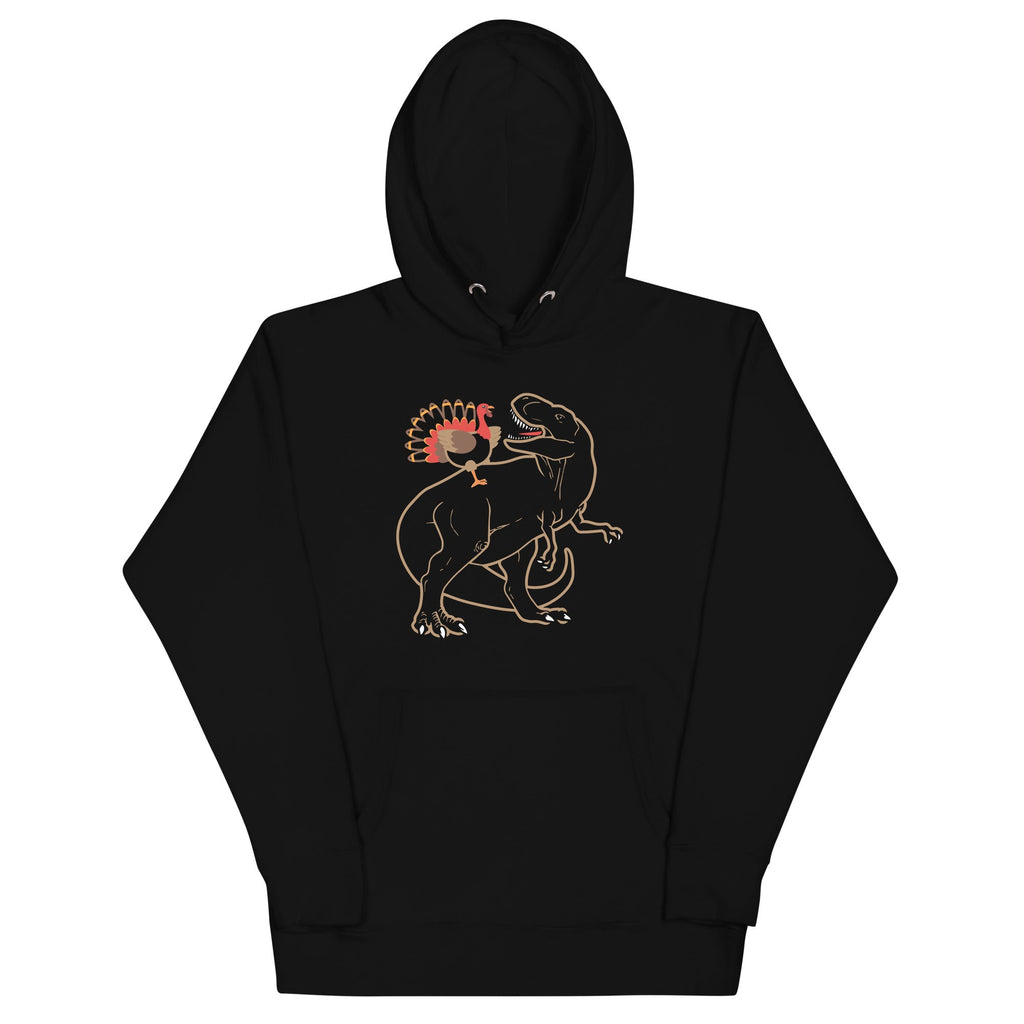 Turkey Riding T-Rex Unisex Hoodie product image 1