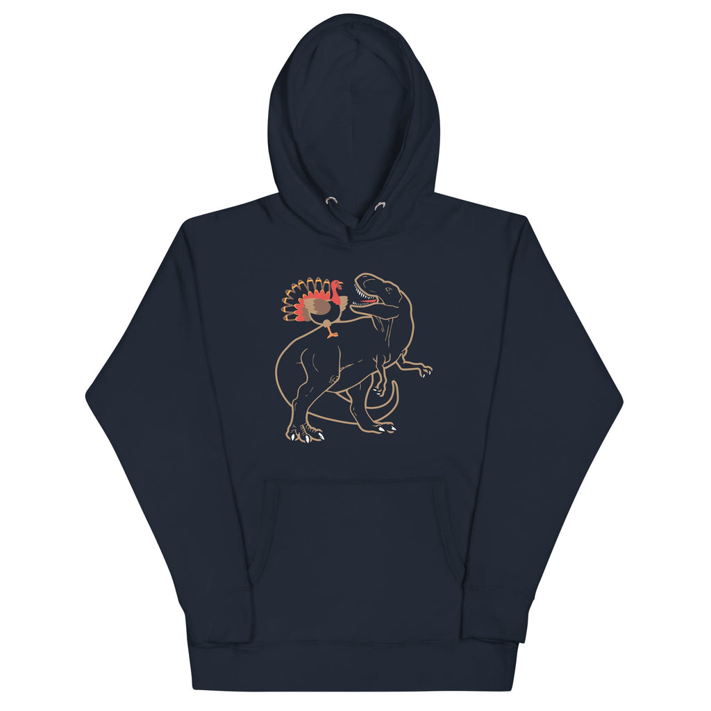 Turkey Riding T-Rex Unisex Hoodie product image 2