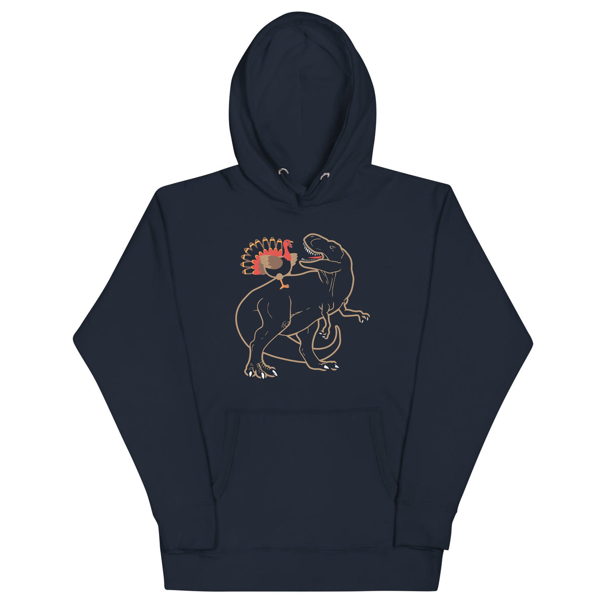Turkey Riding T-Rex Unisex Hoodie product image 2