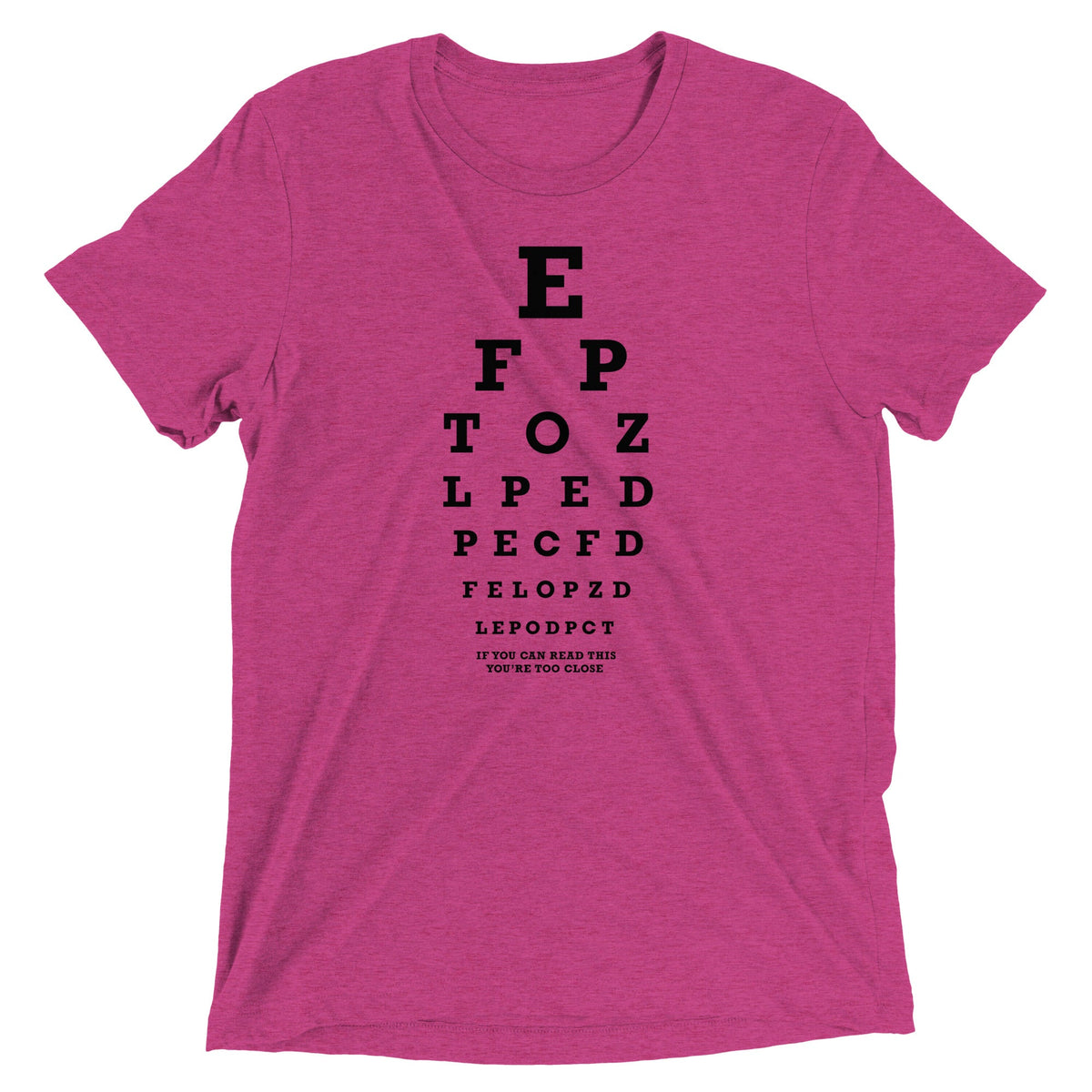 Too Close Eye Chart Men's Tri-Blend Tee product image 3