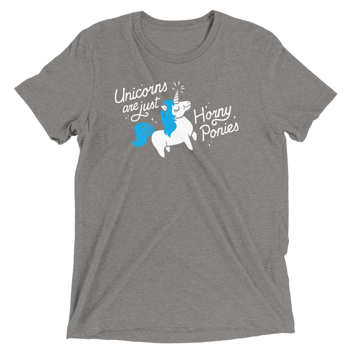 Unicorns Are Just Horny Ponies Men's Tri-Blend Tee product image 2