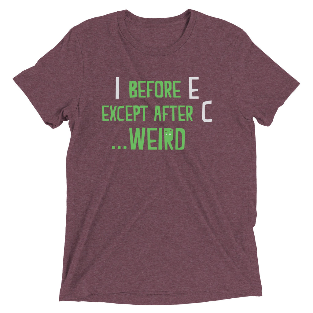 I Before E Except After C Men's Tri-Blend Tee product image 4