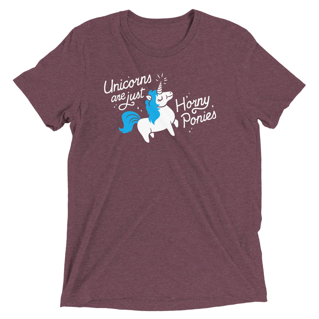 Unicorns Are Just Horny Ponies Men's Tri-Blend Tee product image 3