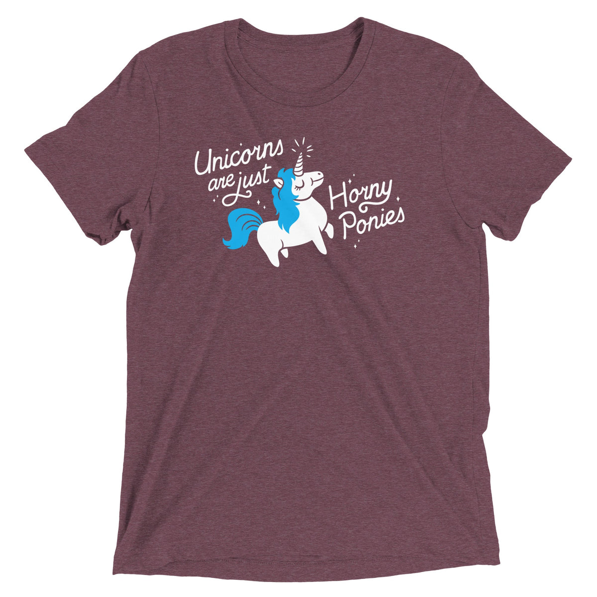 Unicorns Are Just Horny Ponies Men's Tri-Blend Tee product image 3