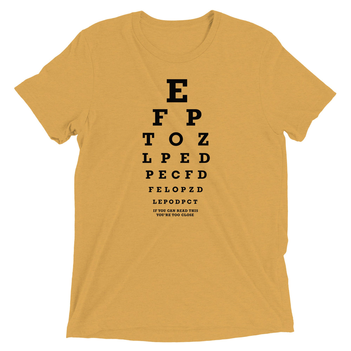 Too Close Eye Chart Men's Tri-Blend Tee product image 5