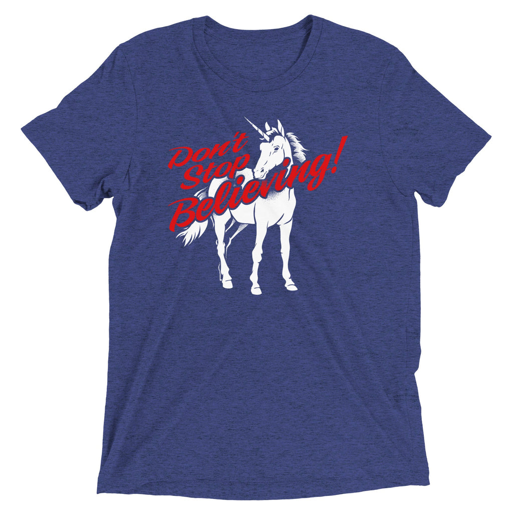 Don't Stop Believing Unicorn Men's Tri-Blend Tee product image 3