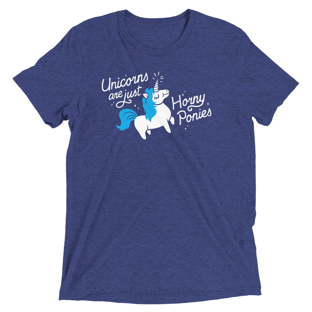Unicorns Are Just Horny Ponies Men's Tri-Blend Tee product image 4