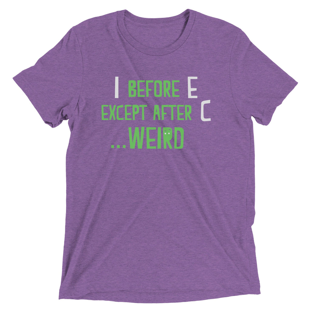 I Before E Except After C Men's Tri-Blend Tee product image 5