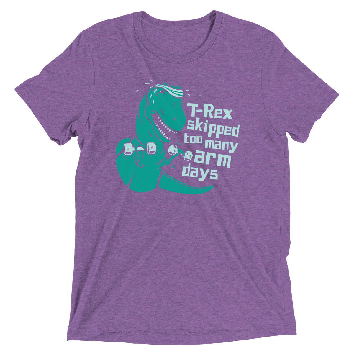 T-Rex Skipped Too Many Arm Days Men's Tri-Blend Tee product image 5