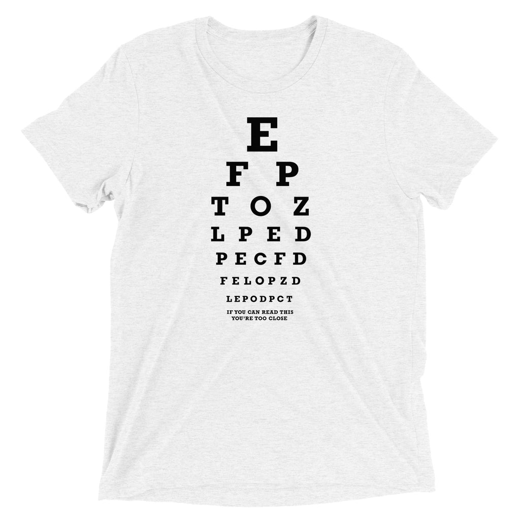 Too Close Eye Chart Men's Tri-Blend Tee product image 6