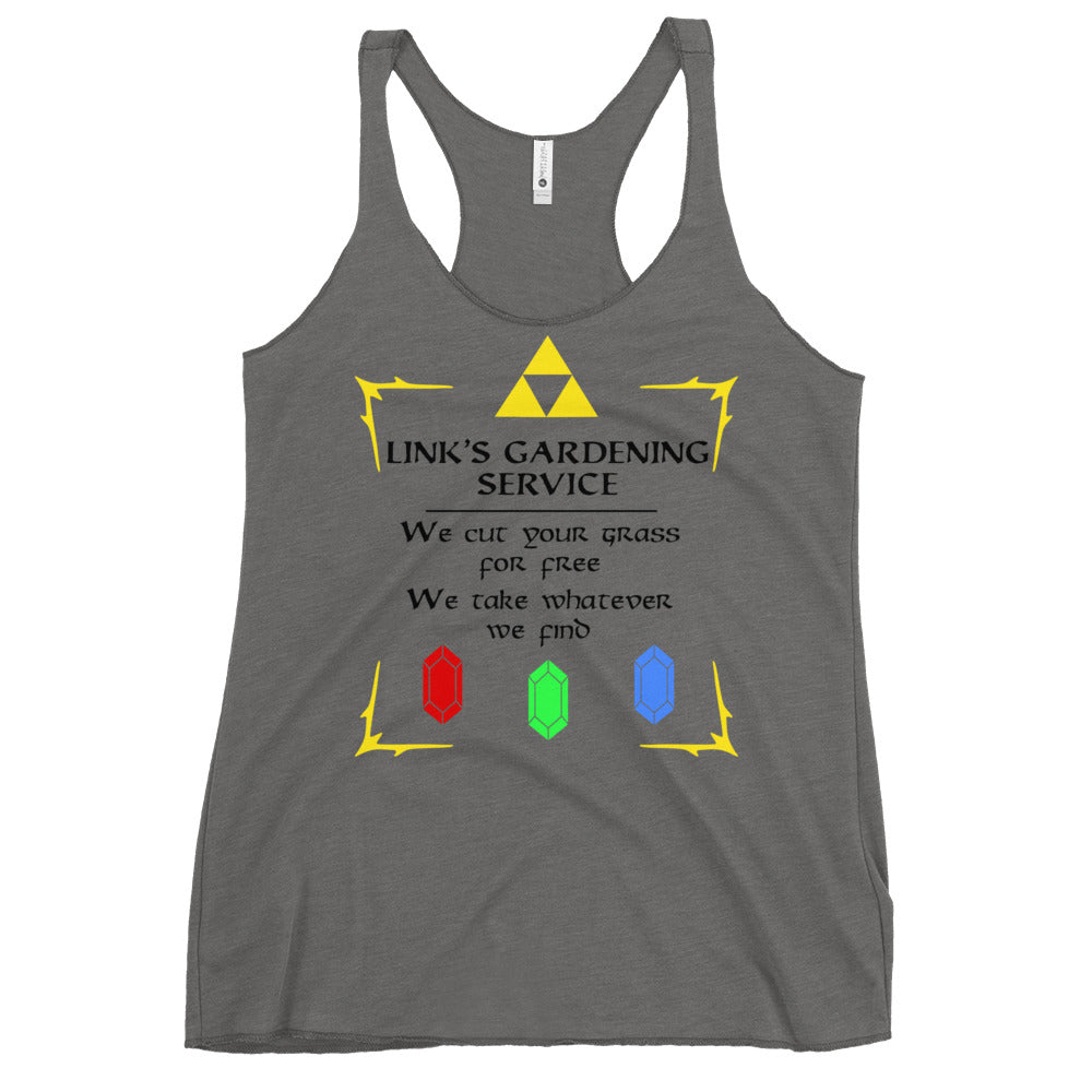 Link's Gardening Service Women's Racerback Tank