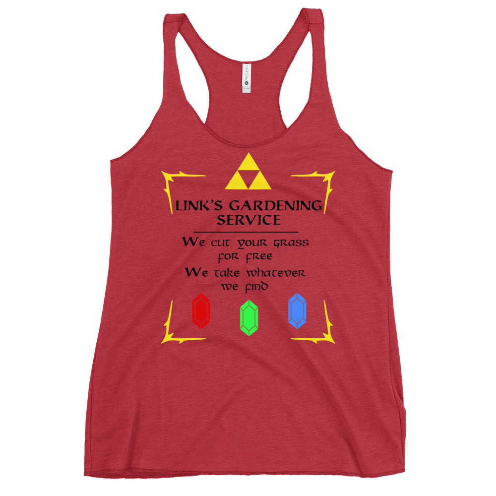 Link's Gardening Service Women's Racerback Tank
