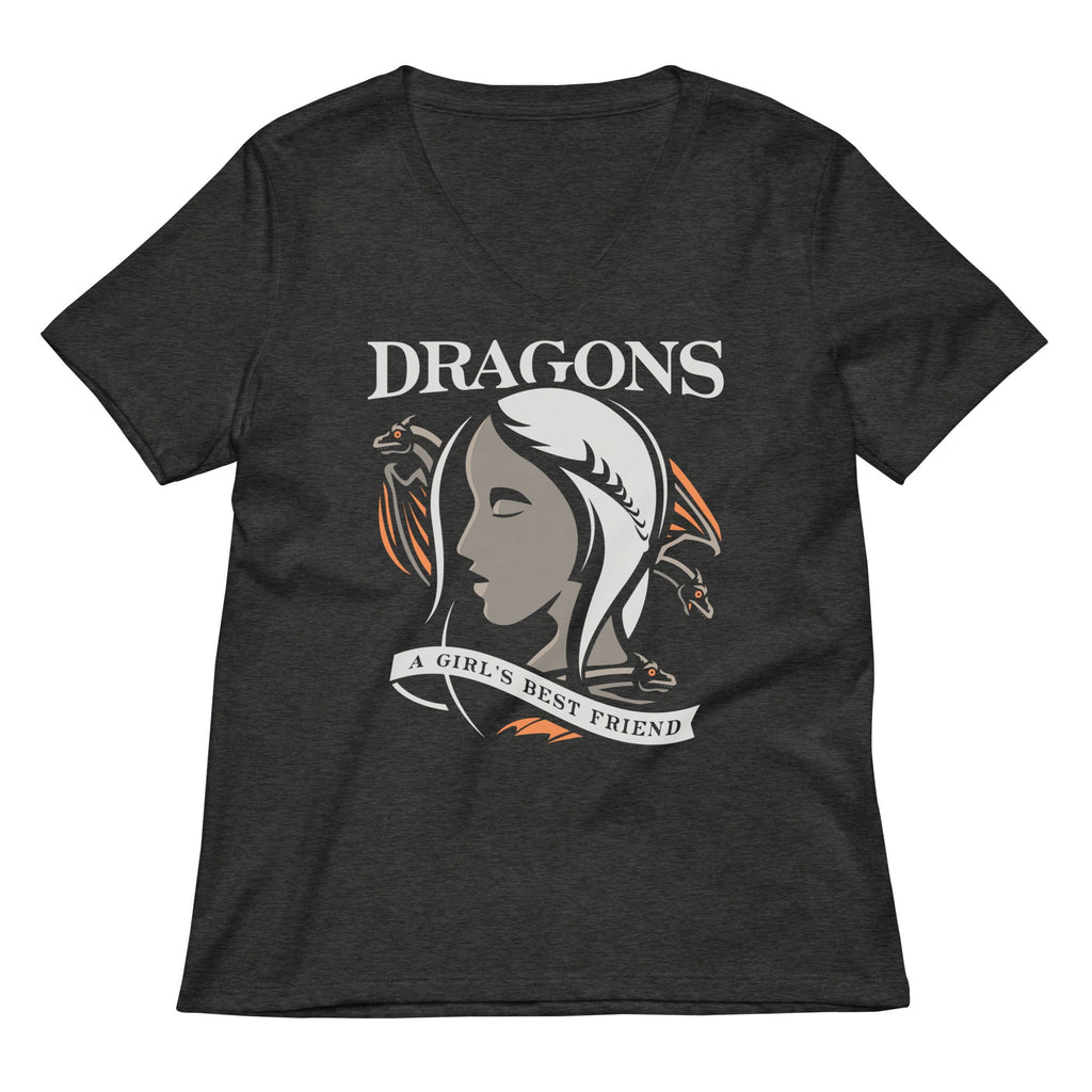 Dragons Are A Girl's Best Friend Women's V-Neck Tee product image 3