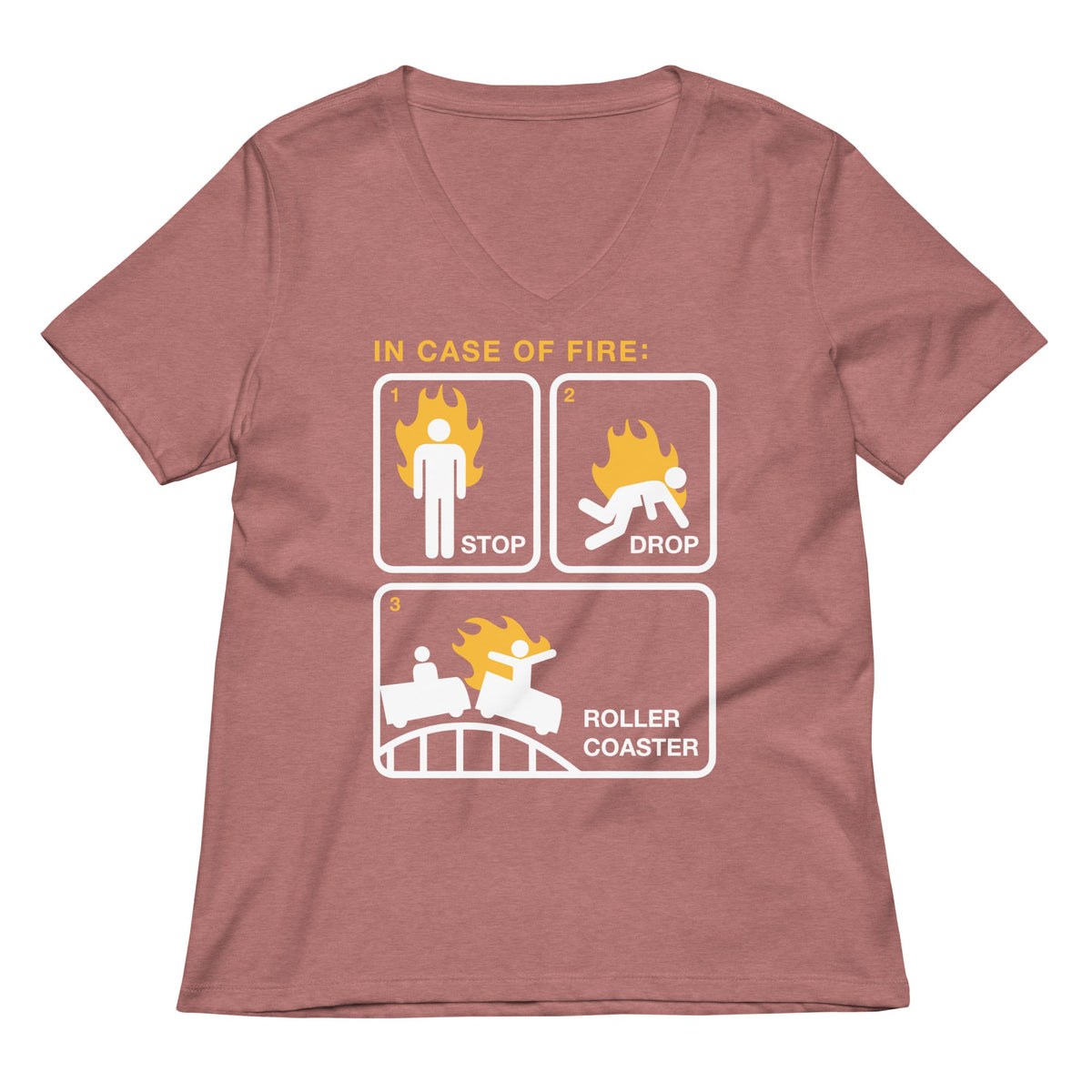 Stop Drop Roller Coaster Women's V-Neck Tee product image 5