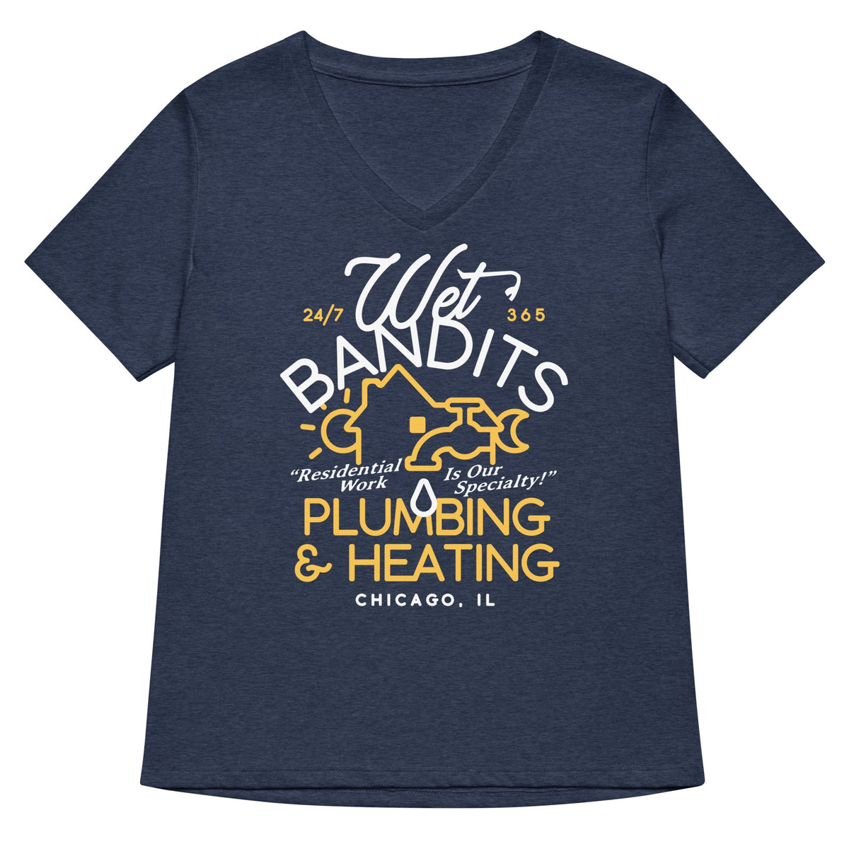 Wet Bandits Plumbing & Heating Women's V-Neck Tee product image 2