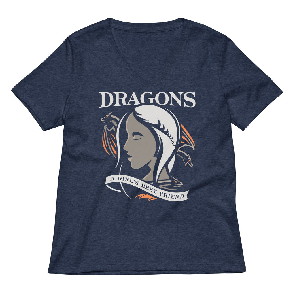 Dragons Are A Girl's Best Friend Women's V-Neck Tee product image 2