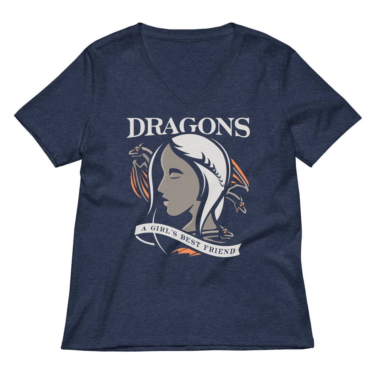 Dragons Are A Girl's Best Friend Women's V-Neck Tee product image 2
