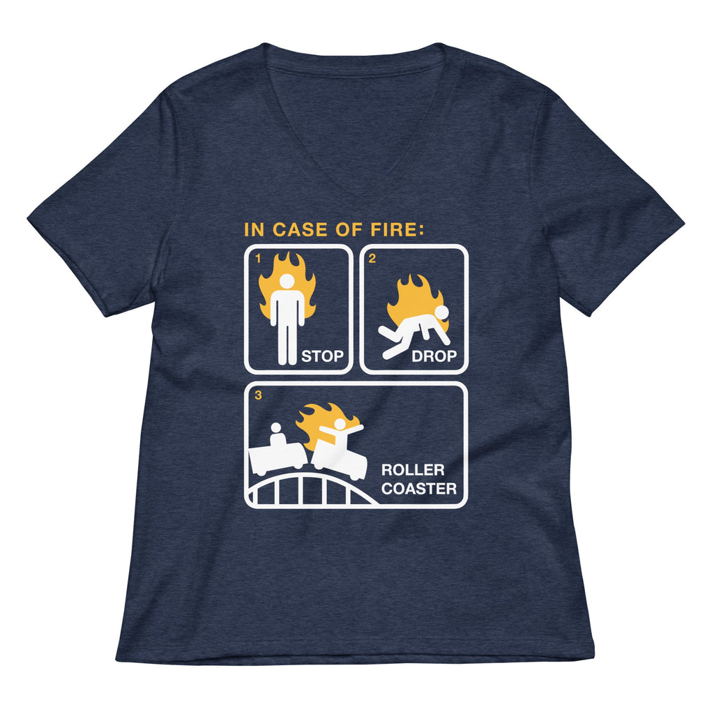 Stop Drop Roller Coaster Women's V-Neck Tee product image 2