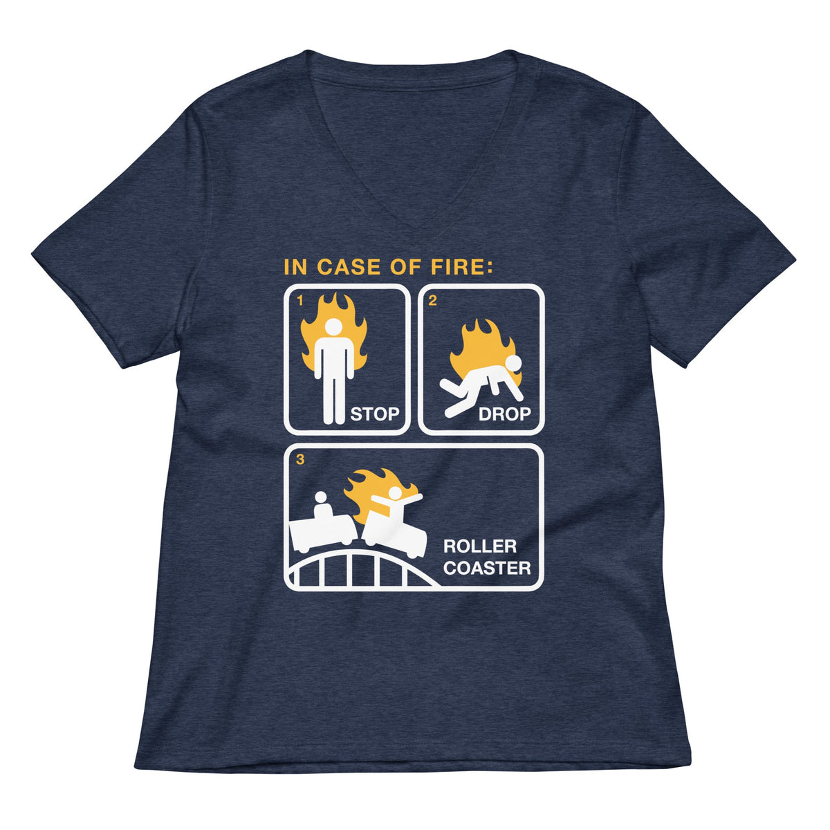 Stop Drop Roller Coaster Women's V-Neck Tee product image 2