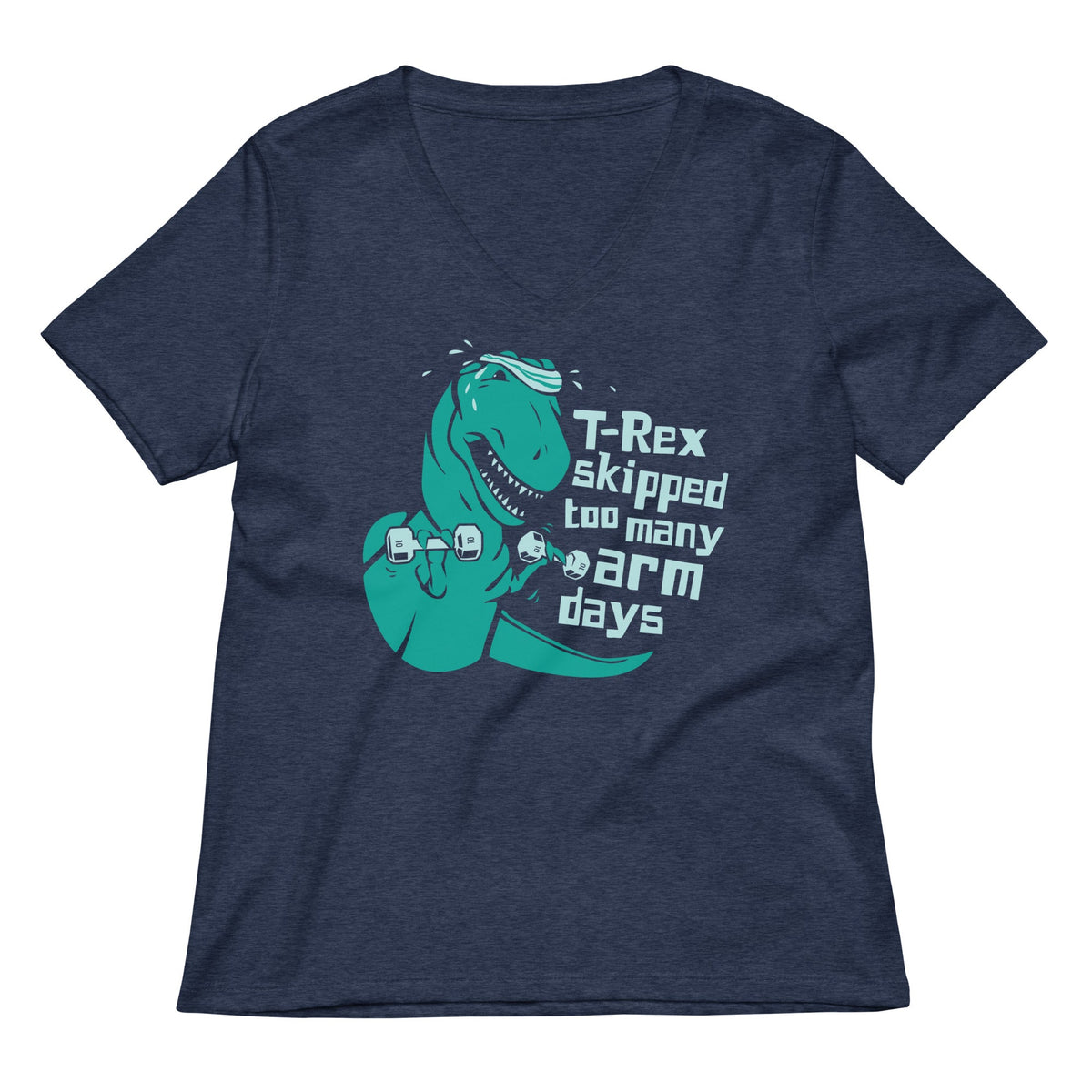 T-Rex Skipped Too Many Arm Days Women's V-Neck Tee product image 2