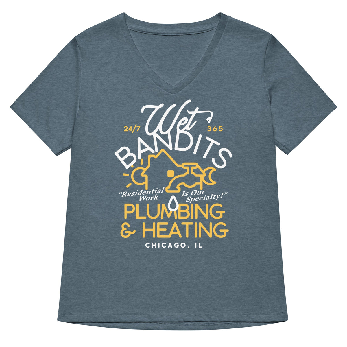 Wet Bandits Plumbing & Heating Women's V-Neck Tee product image 4
