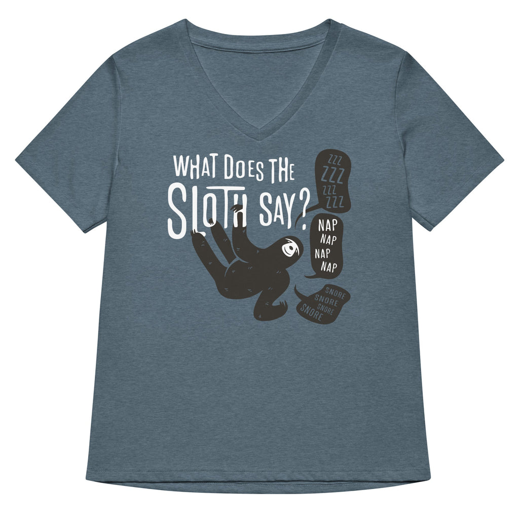 What Does The Sloth Say? Women's V-Neck Tee product image 1
