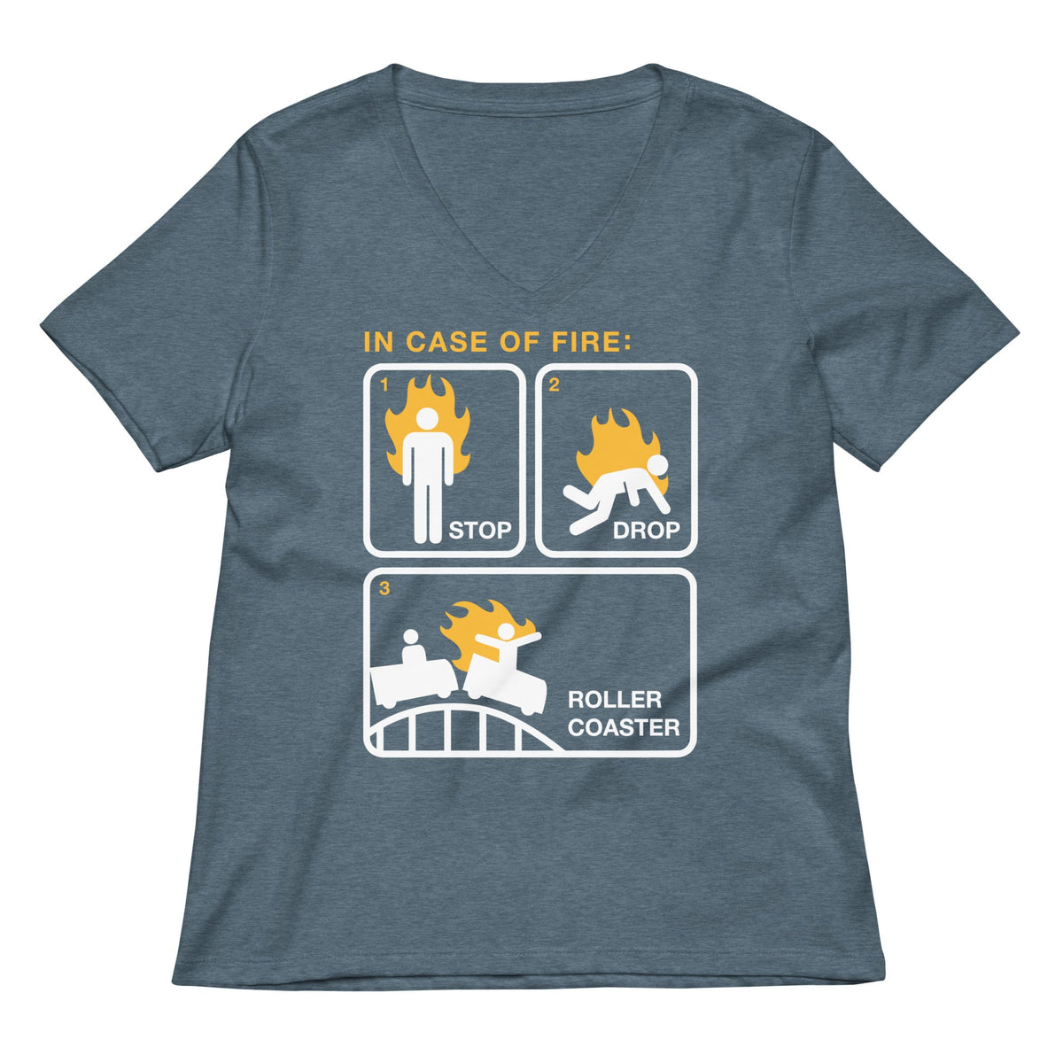 Stop Drop Roller Coaster Women's V-Neck Tee product image 4