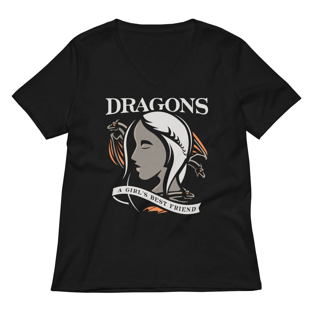 Dragons Are A Girl's Best Friend Women's V-Neck Tee product image 1