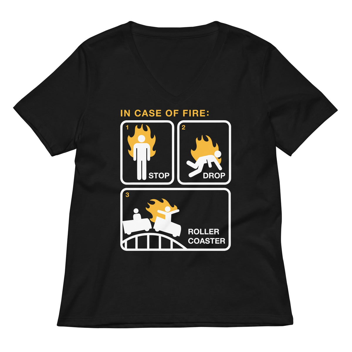 Stop Drop Roller Coaster Women's V-Neck Tee product image 1