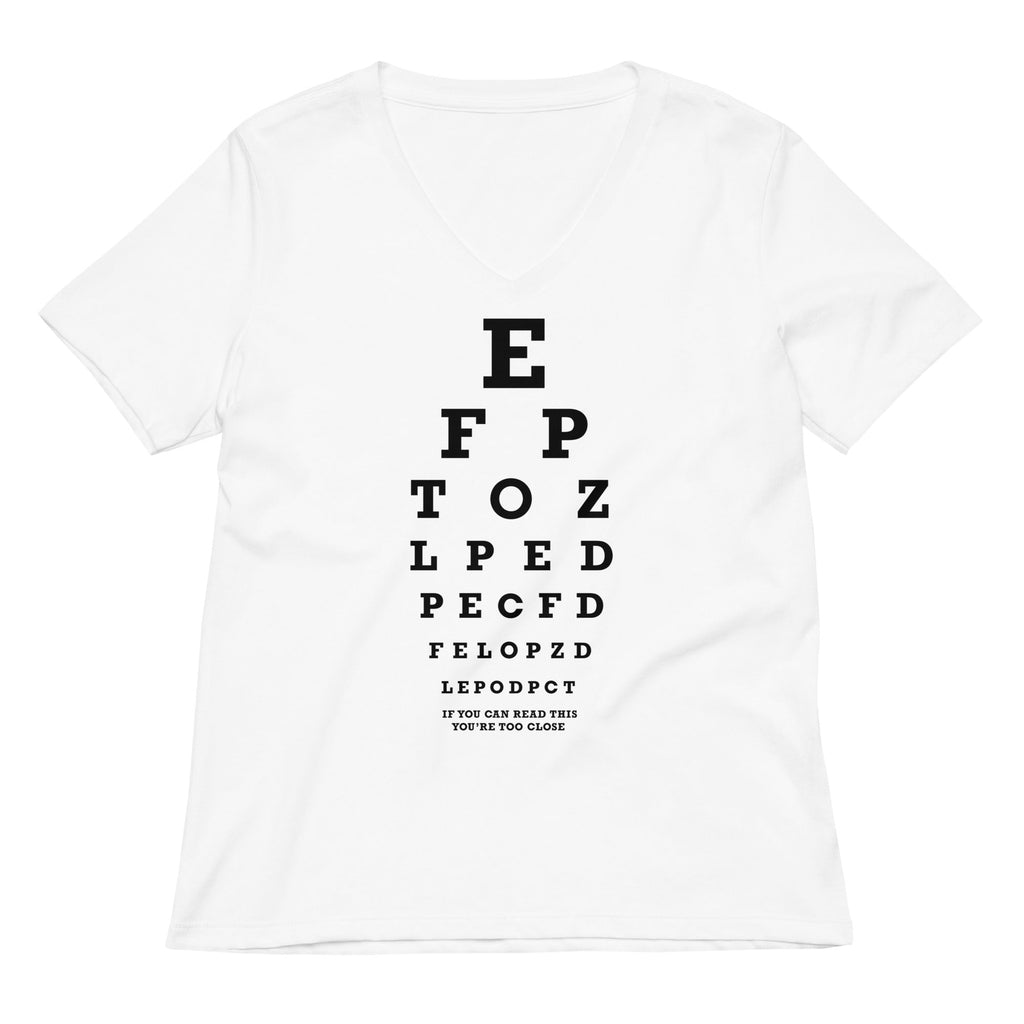 Too Close Eye Chart Women's V-Neck Tee product image 3