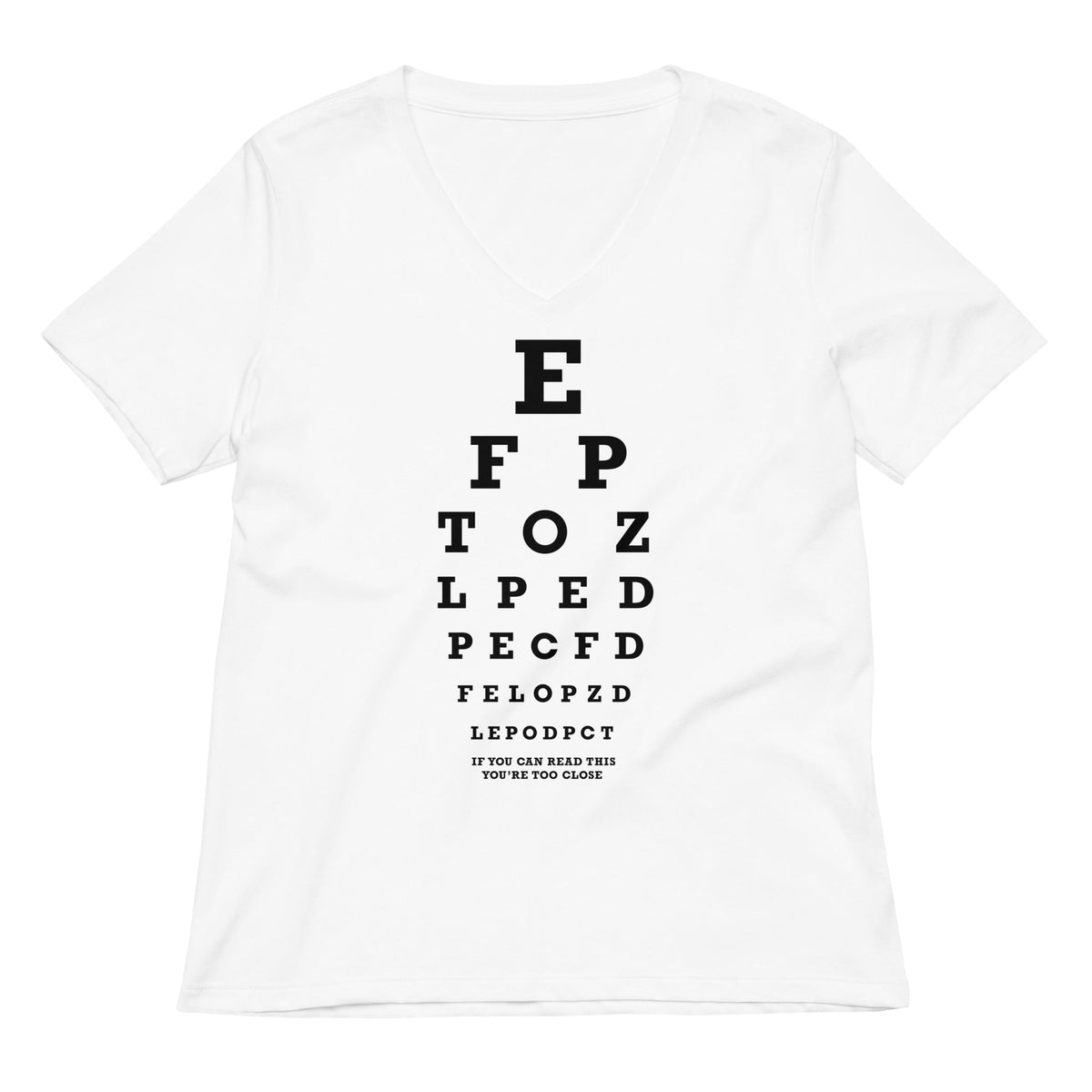 Too Close Eye Chart Women's V-Neck Tee product image 3
