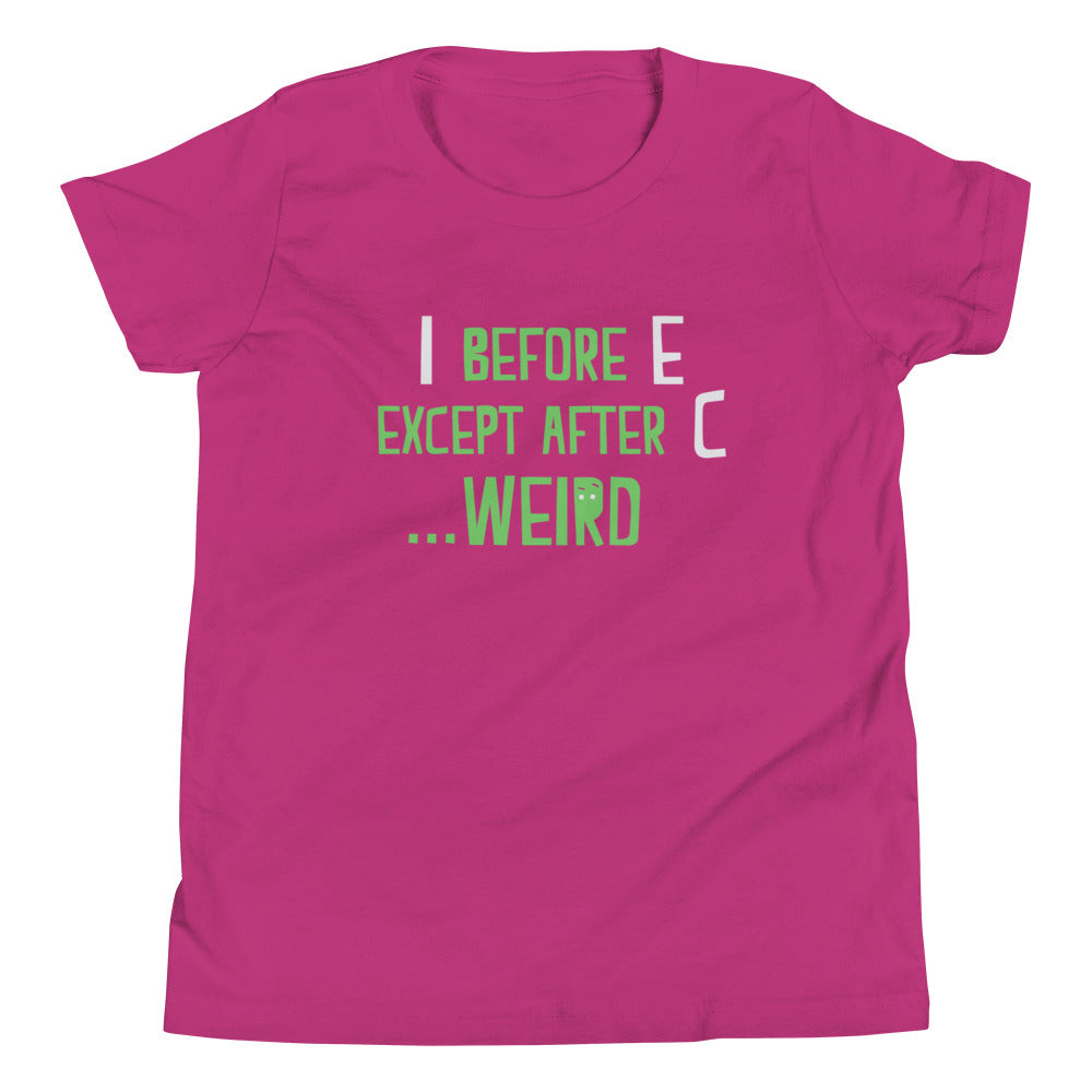 I Before E Except After C Kid's Youth Tee product image 6