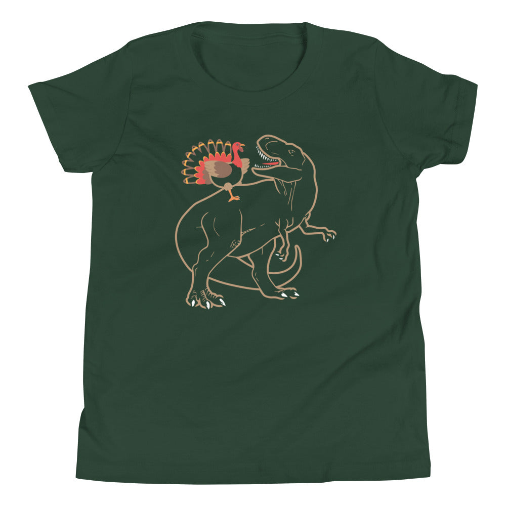 Turkey Riding T-Rex Kid's Youth Tee product image 4