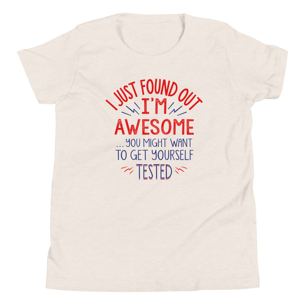 I'm Awesome, Get Yourself Tested Kid's Youth Tee product image 2