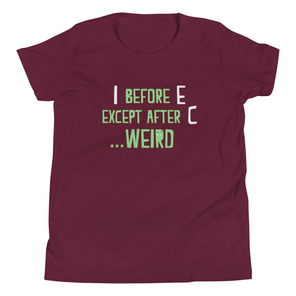 I Before E Except After C Kid's Youth Tee product image 4